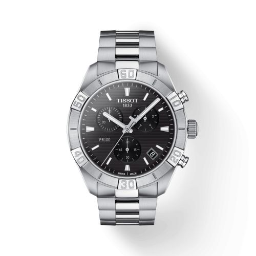 Tissot PR 100 Sport Gent Chronograph Stainless Steel / Black / Bracelet